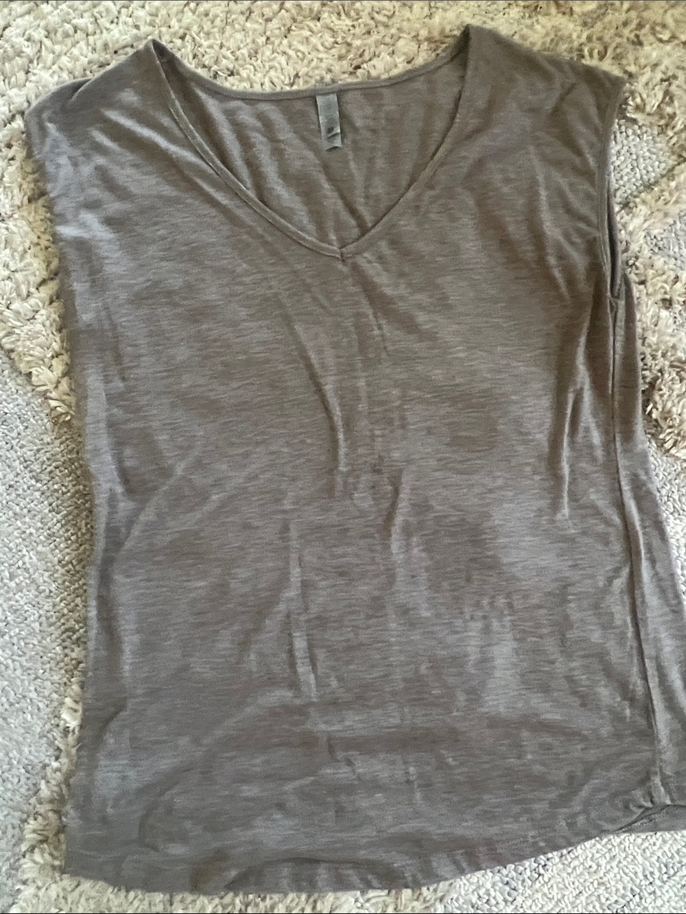 Next Level Apparel V-Neck Cap Sleeve Tee - Taupe Gray